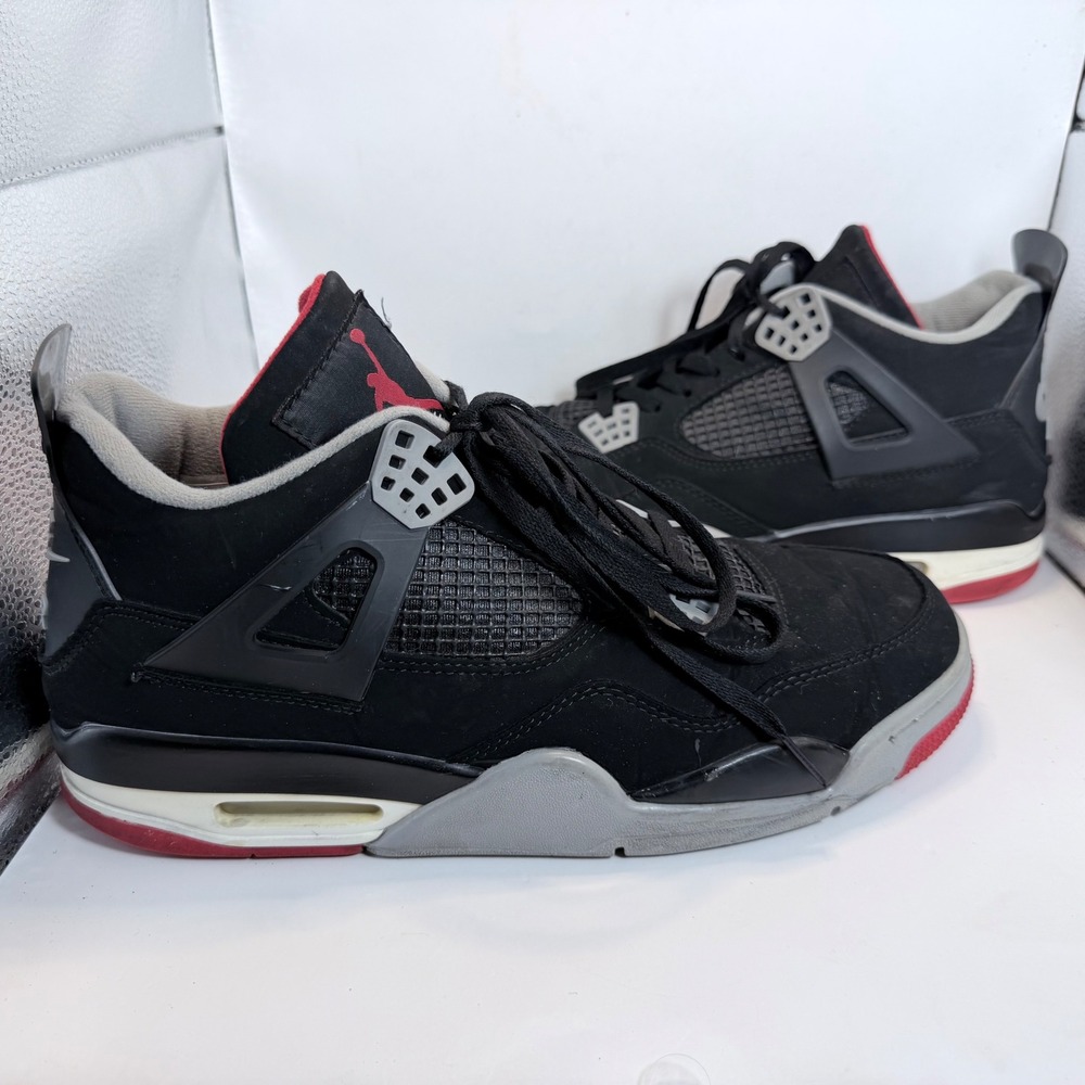Nike‎ Air Jordan 4 Retro Bred 2019 Mens Size 11 Black Red Cement 308497-060